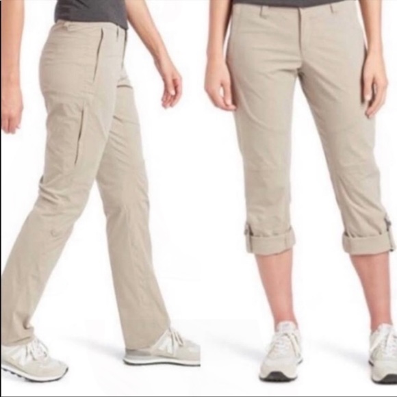 Kuhl Pants - KUHL Spire Roll Up Sun Protection Hiking Pants full length tan khaki style 6279